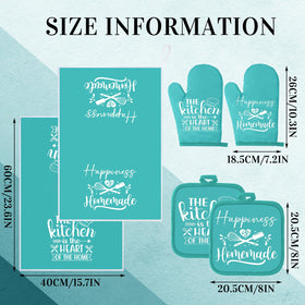 Sratte light-teal oven mitts protect hands during hot cooking