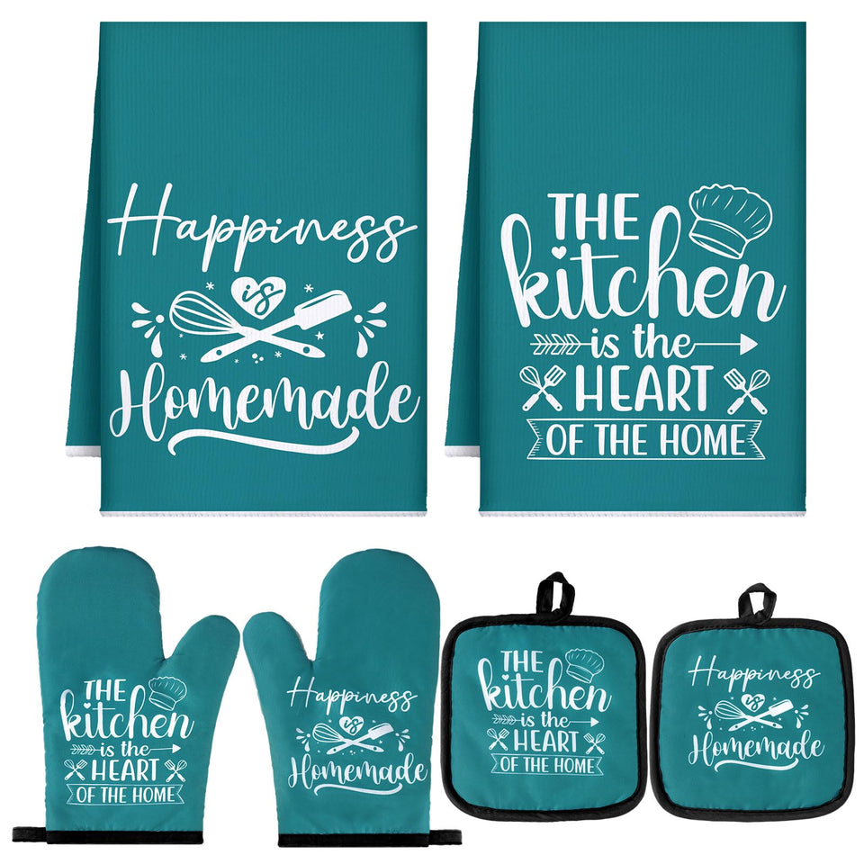Sratte teal kitchen towels for absorbent cleanup and stylish farmhouse decor.