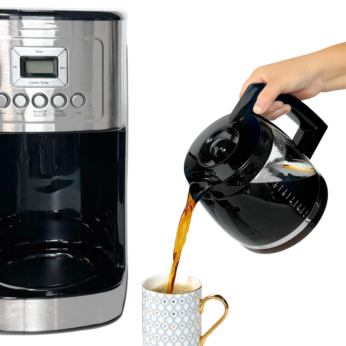 Srempat wide-mouth carafe with detachable lid for quick cleaning.