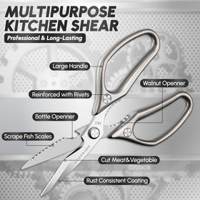 SSGP kitchen shears set dishwasher-safe design for easy cleanup after messy tasks.