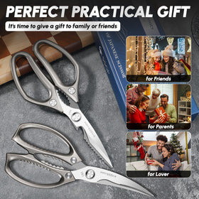 SSGP kitchen shears set holiday gift packaging ideal for Christmas.