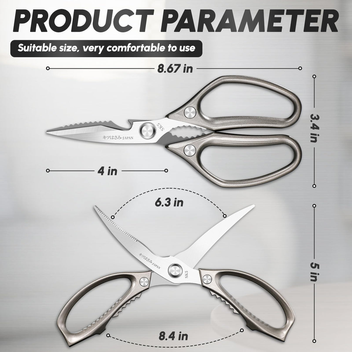 SSGP kitchen shears set poultry deboning in action for quick meal prep.