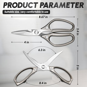 SSGP kitchen shears set poultry deboning in action for quick meal prep.