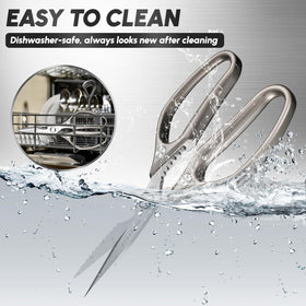 SSGP kitchen shears set stainless steel construction resists rust.
