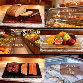SSHIYEEY meat-vegetables-cheese boards in action keep meals organized and stylish.