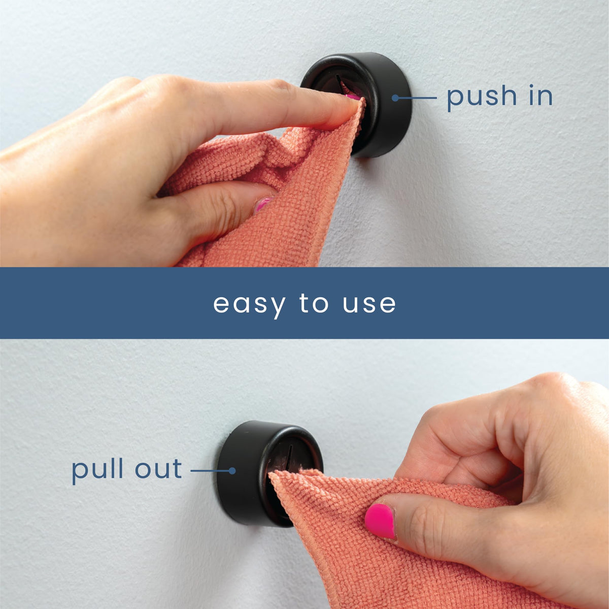 S&T INC adhesive backing close-up illustrates secure mounting option
