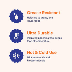 Stack Man insulated double-wall paper container keeps soups warm during transport.