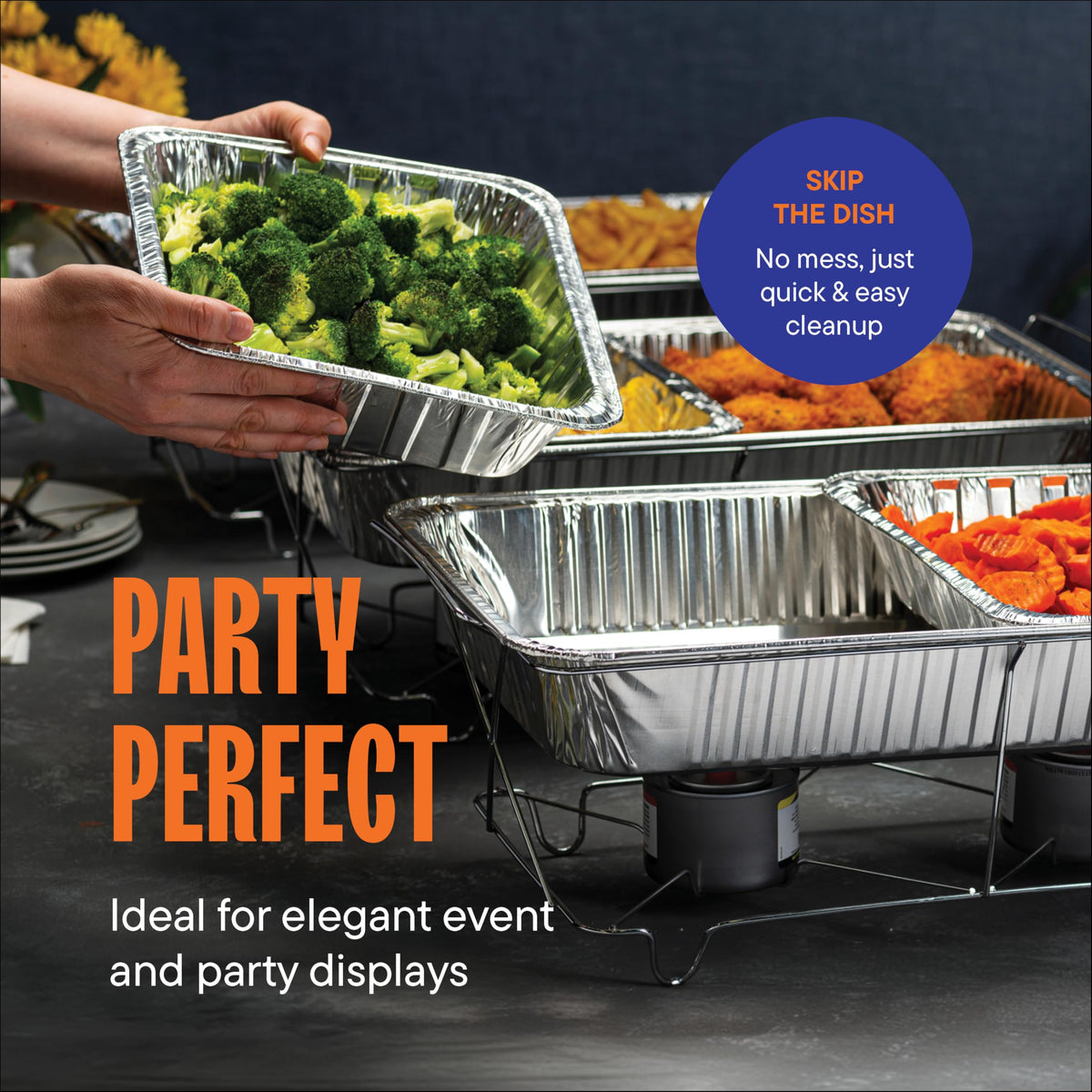 Stack Man disposable design makes cleanup quick after large gatherings