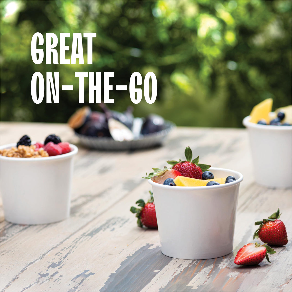 Stack Man white paper cup with rolled rim for secure lid fit.