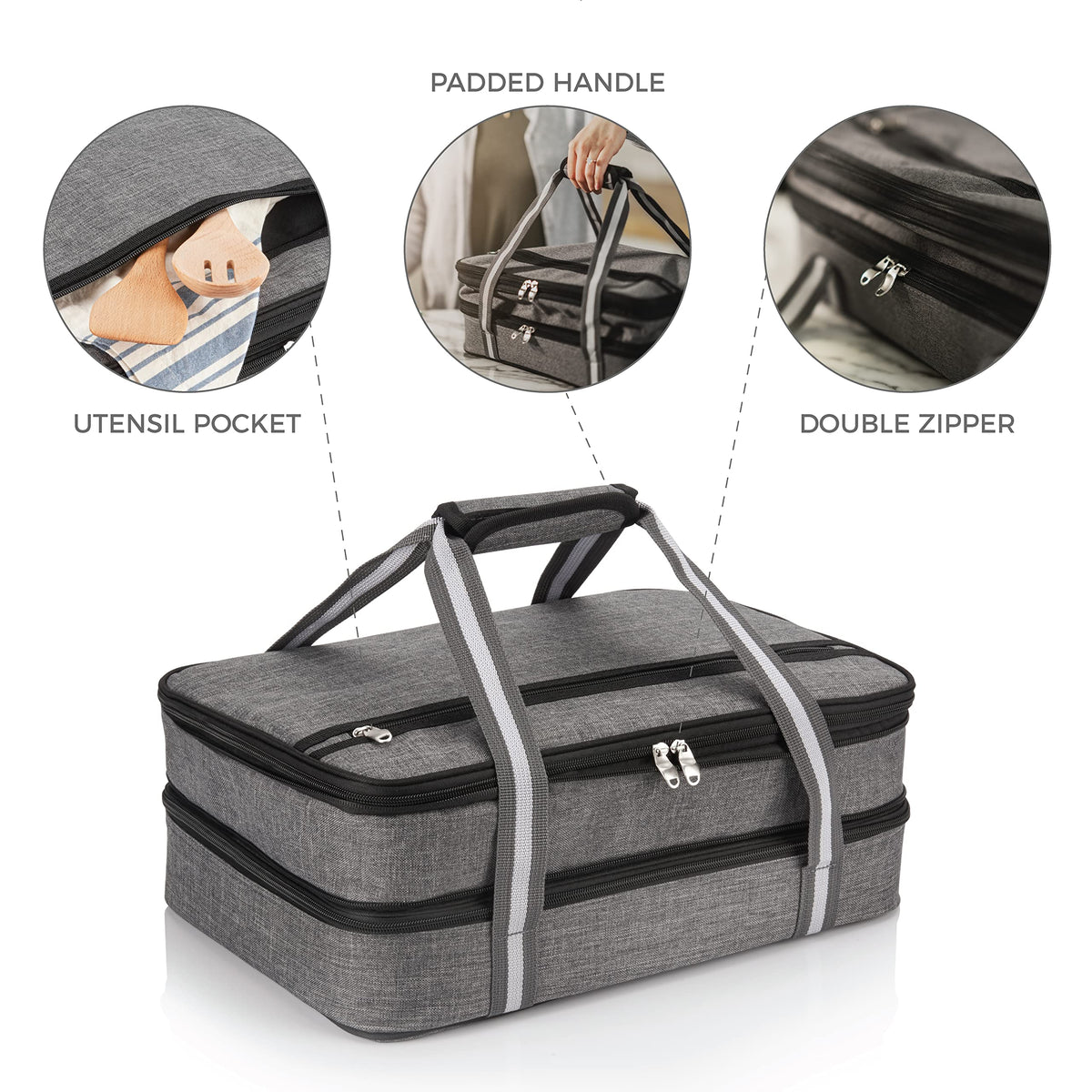 Large exterior pocket keeps accessories organized and accessible.