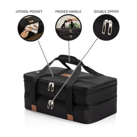 Stack Store Plus More insulated carrier exterior pocket for utensils and accessories