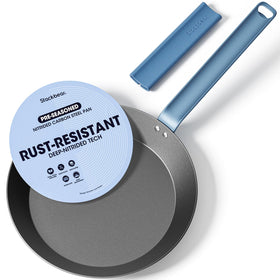 StackBear 10-inch carbon steel frying pan ideal for searing and sautéing daily meals.