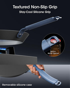 StackBear lightweight skillet offers precise control and easy tossing.