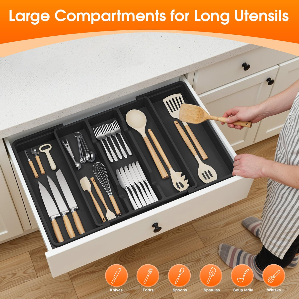 StackHelper BPA-free material keeps utensils safe and durable.