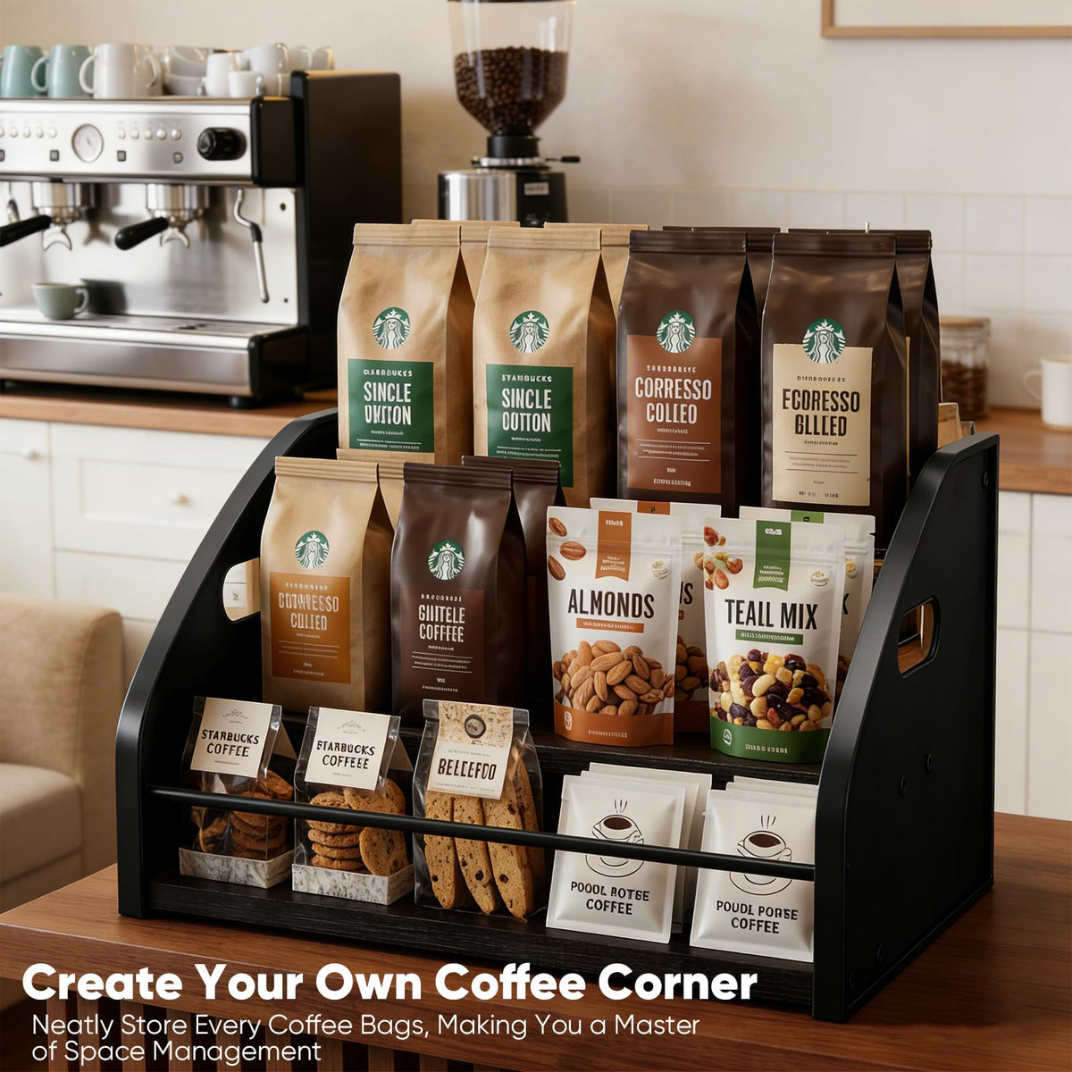 STAEVER front rails prevent smaller bottles from slipping