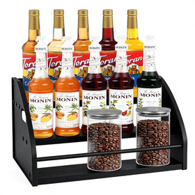 STAEVER coffee syrup rack front view with easy bottle access