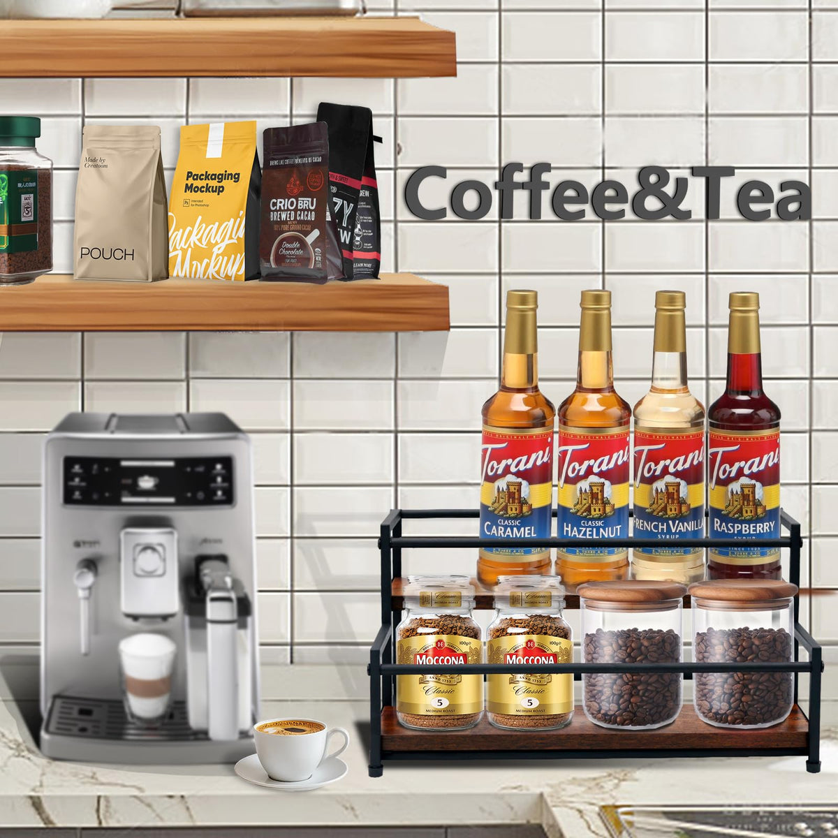 STAEVER durable and stable wood rack resists wobble on countertops