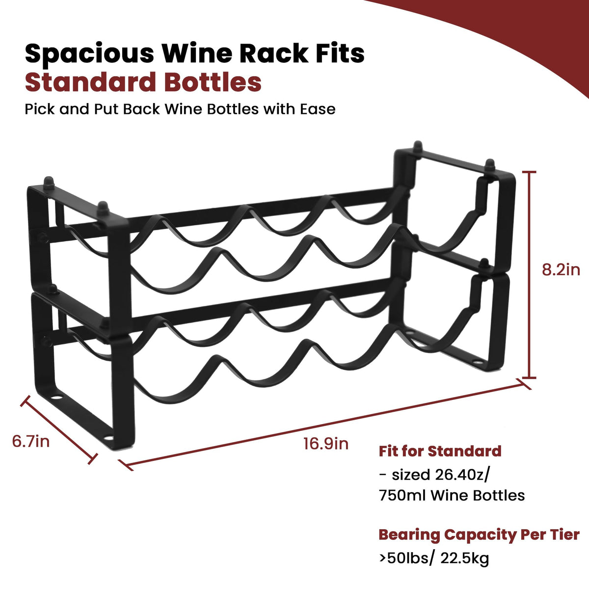 STAEVER expandable two-tier rack for modular wine storage