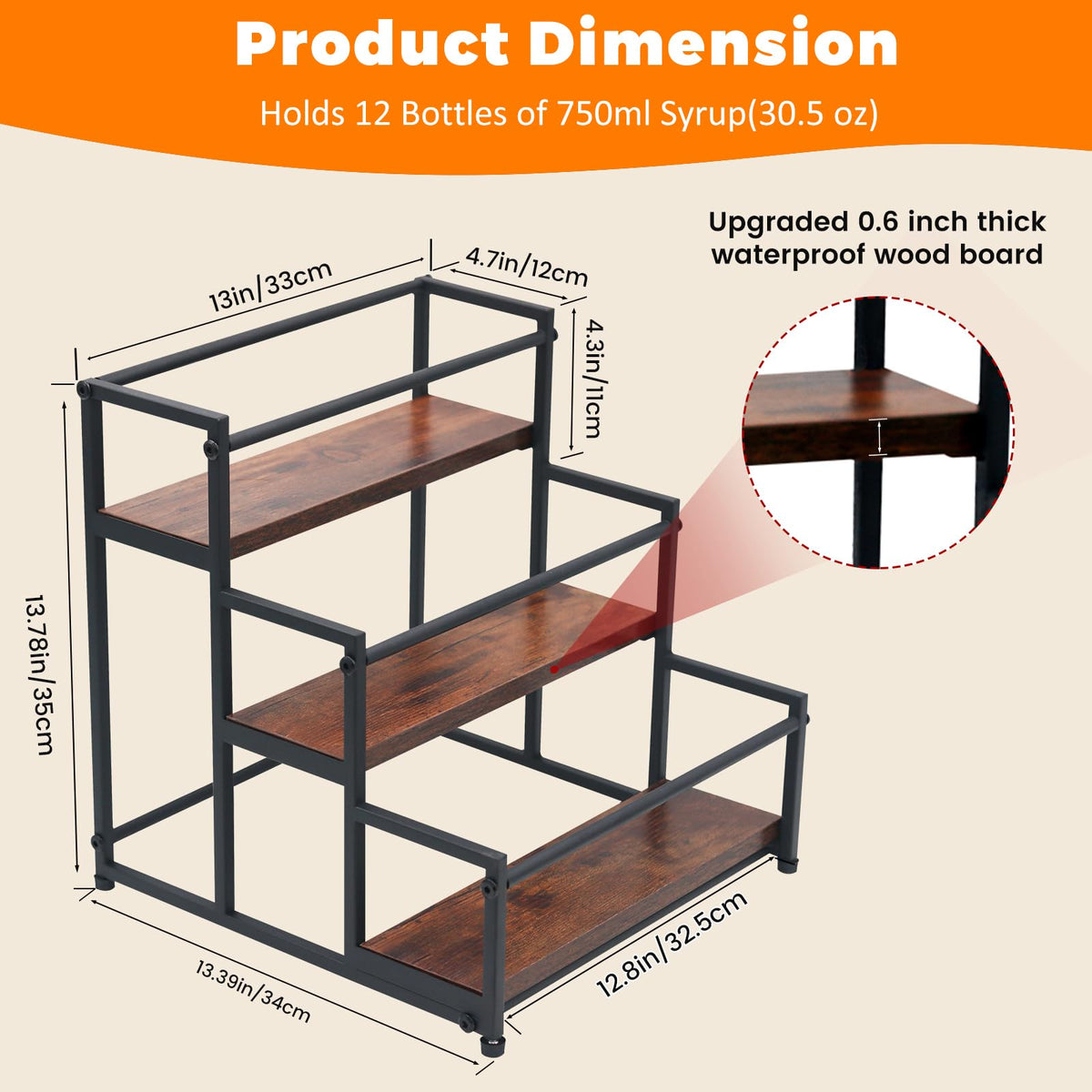 STAEVER kitchen-countertop organizer fits syrups, spices, condiments for compact storage.
