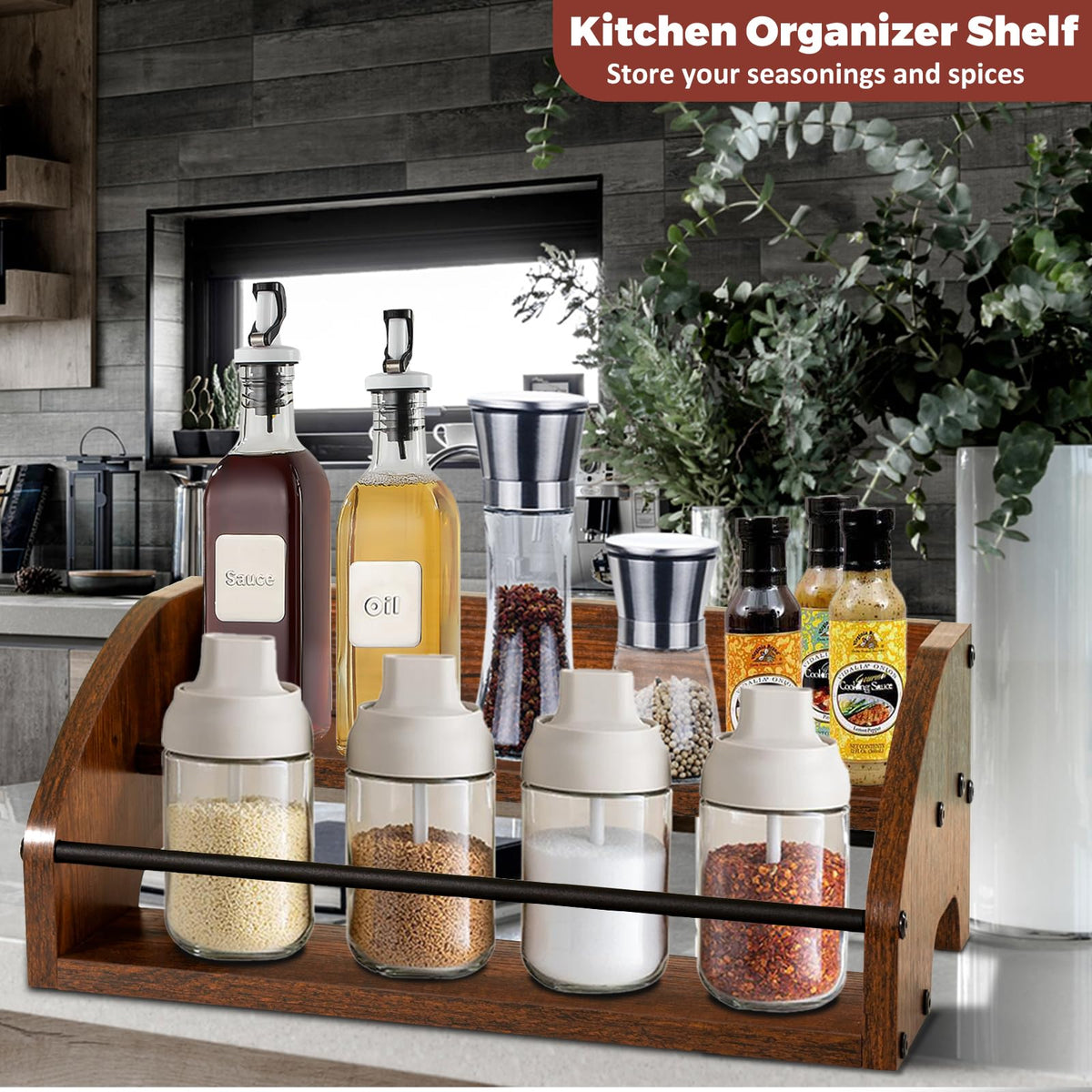 STAEVER modern farmhouse bar shelf brightens any space.