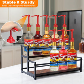 STAEVER rustic wood shelf with stepped design offers clear visibility of items
