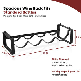STAEVER stackable 4-bottle wine rack side view showing slim profile