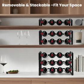 STAEVER wine rack on countertop for easy entertaining access