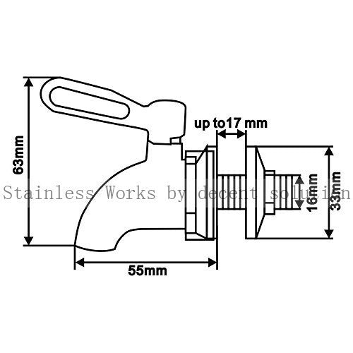 Stainless Works SSS010 universal fit 16mm for easy installation