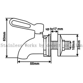 Stainless Works SSS010 universal fit 16mm for easy installation