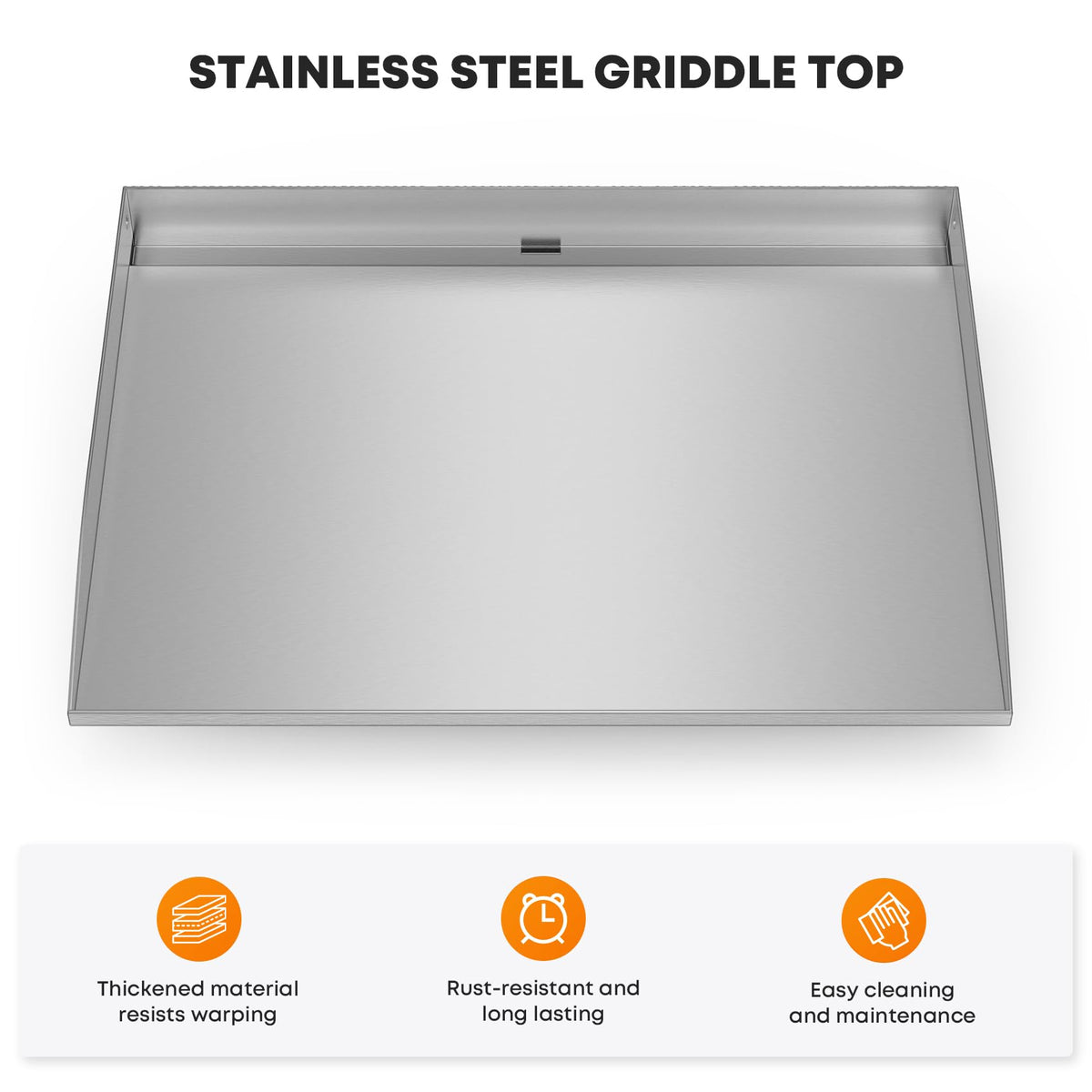 Stanbroil rear grease trough system helps prevent flare-ups and mess.