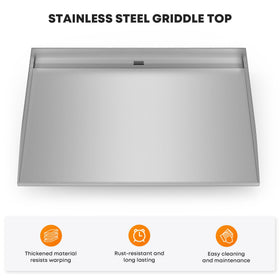 Stanbroil rear grease trough system helps prevent flare-ups and mess.