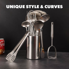 Standcn solid spatula-turner for sturdy scraping and turning.