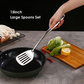 Standcn spaghetti spoon for easy portioning and twirling pasta.