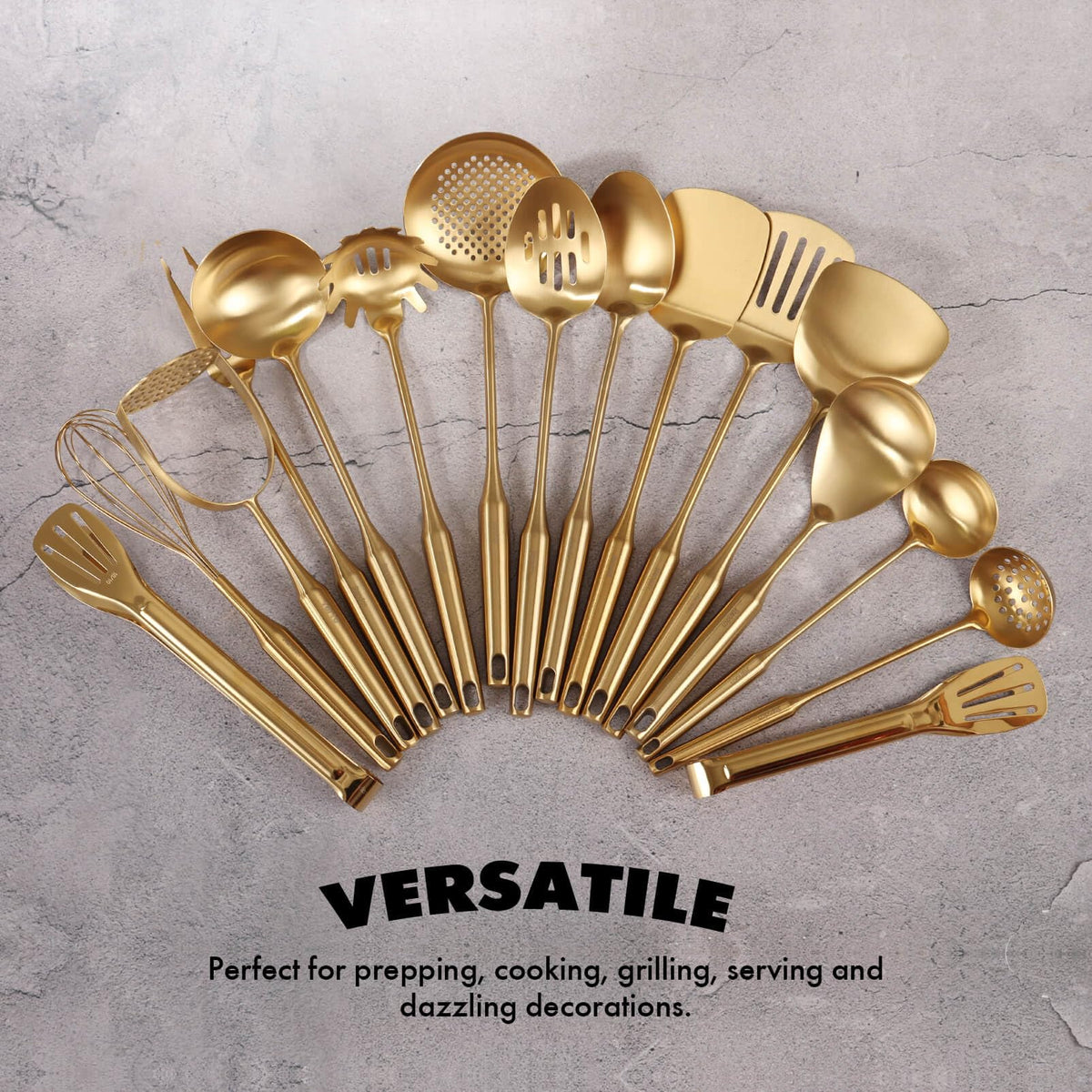 Standcn gold spatula turner heat resistant tool for turning and staging hot dishes