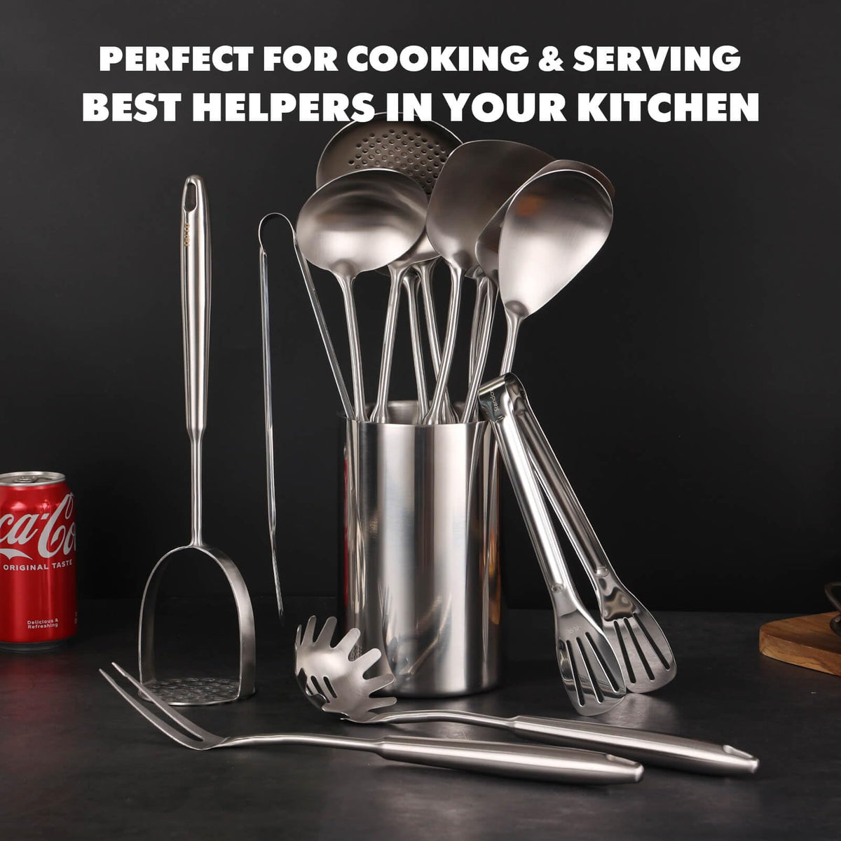 Standcn solid serving spoon for versatile serving and scooping