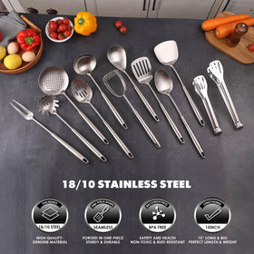 Standcn slotted serving spoon for draining while serving