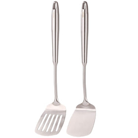 Standcn 14.7-inch slotted spatula draining grease while lifting delicate foods