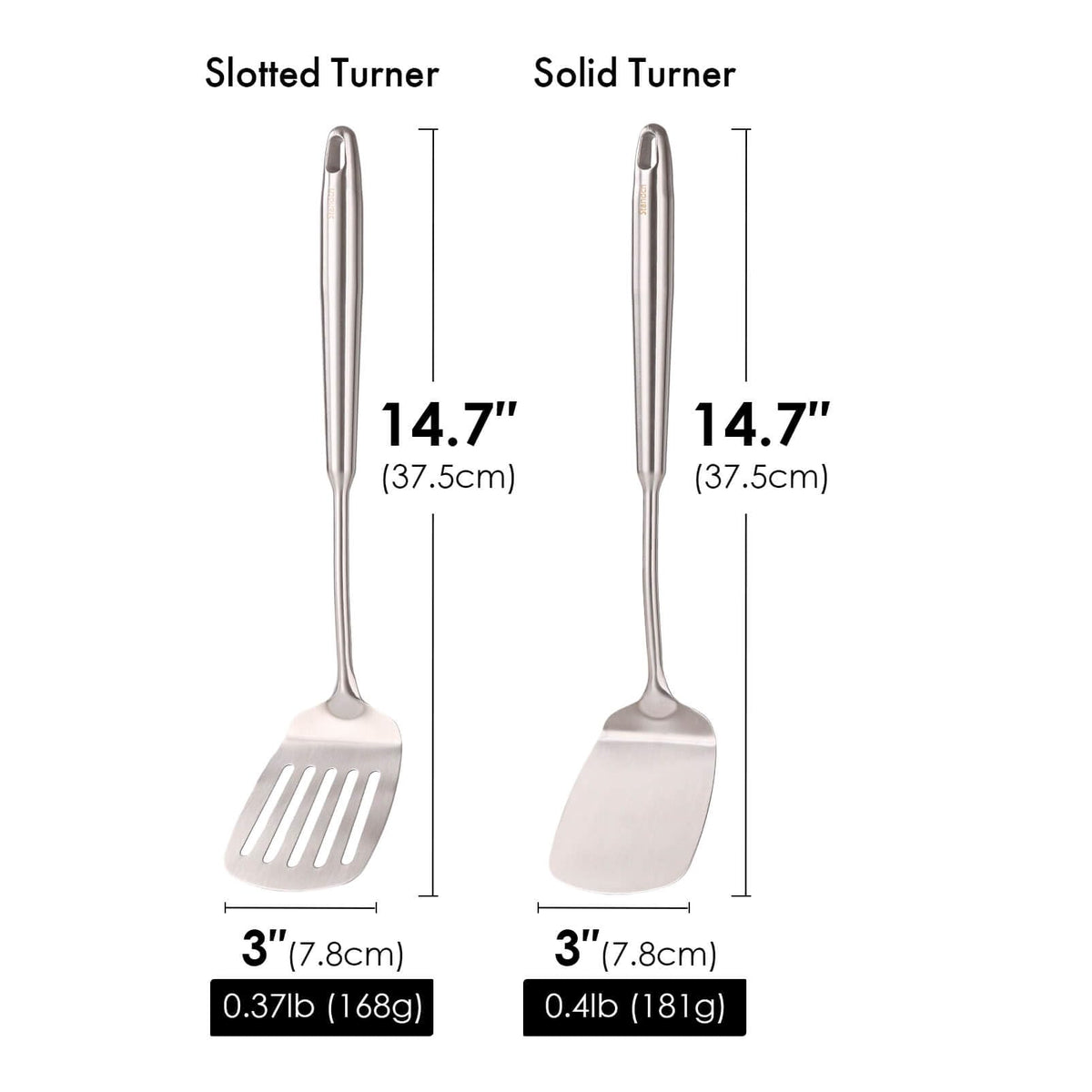 Standcn solid turner for precise flipping and stirring with balanced feel