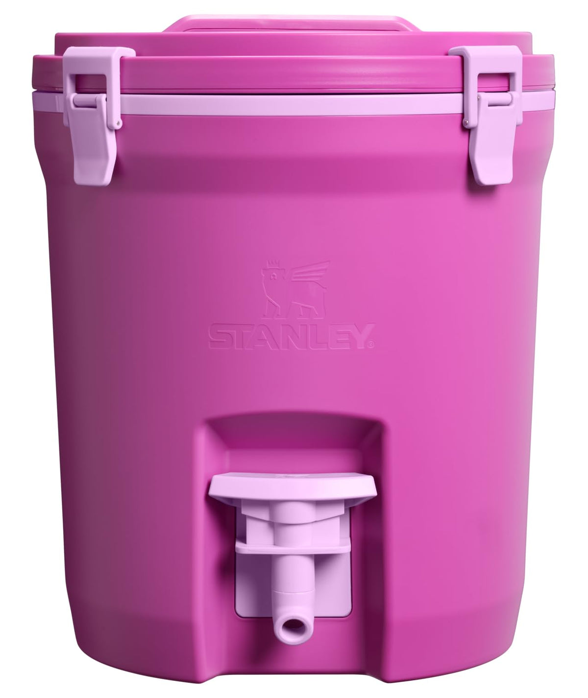 Stanley Adventure Fast Flow Water Jug with secure lid latch for spill-free transport.