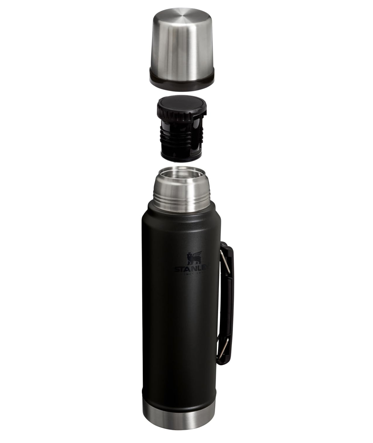 Wide-mouth opening on the Stanley 20 oz bottle for easy filling and pouring.
