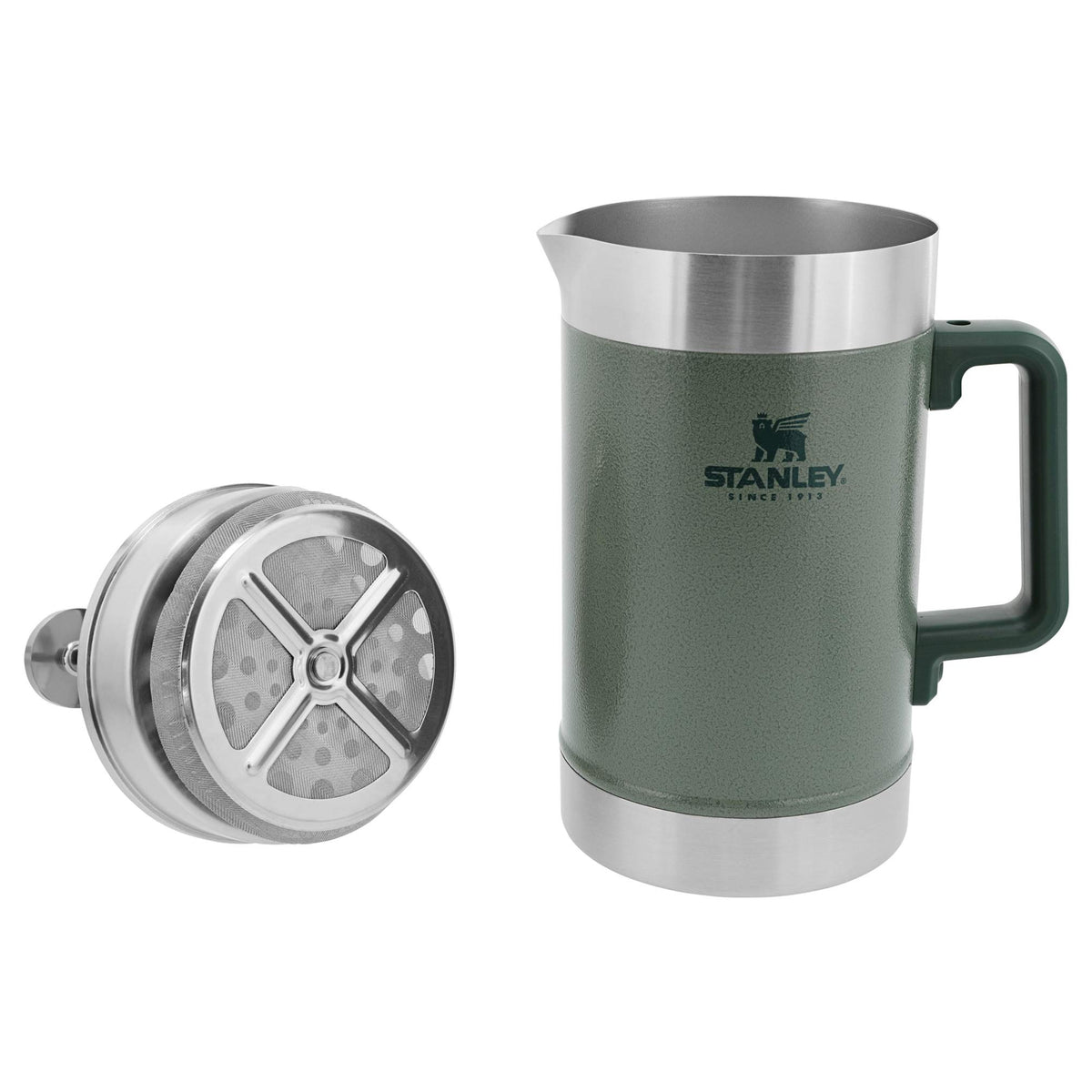 STANLEY mesh filter close-up keeps grounds out for a clean cup.