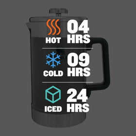 STANLEY Stay-Hot French Press pouring action shows smooth, hot coffee flow.