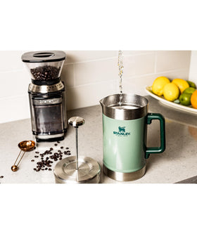 STANLEY insulated stainless body keeps beverages hot or cold on adventures
