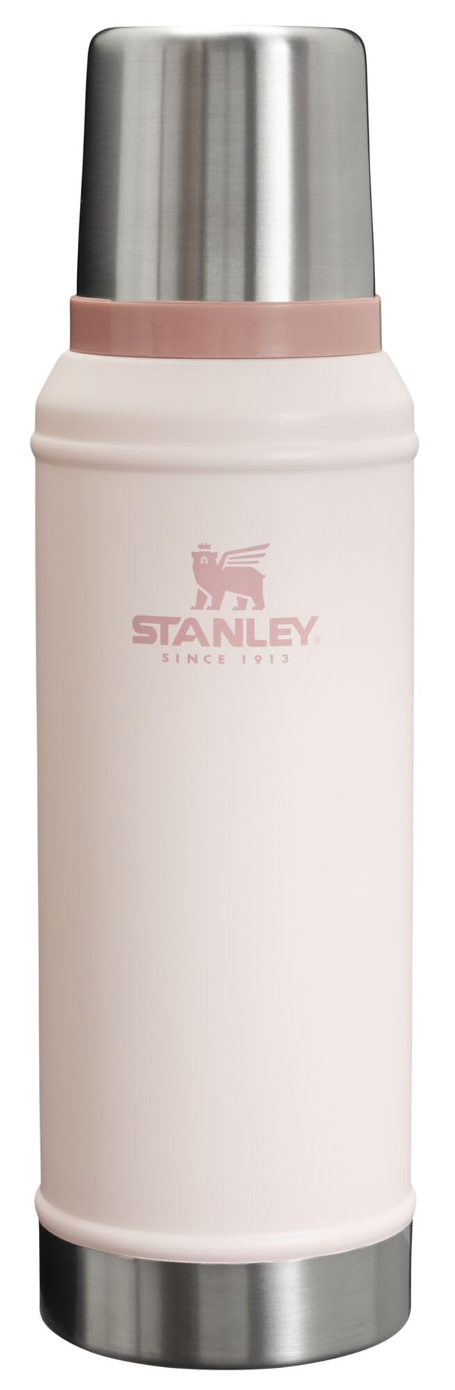 Stanley Classic Vacuum Bottle 1-qt Rose Quartz for hot or cold drinks on the go.