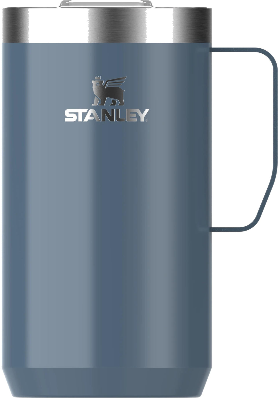 Stanley Everyday Camp Mug 24oz keeps drinks hot with durable stainless steel.