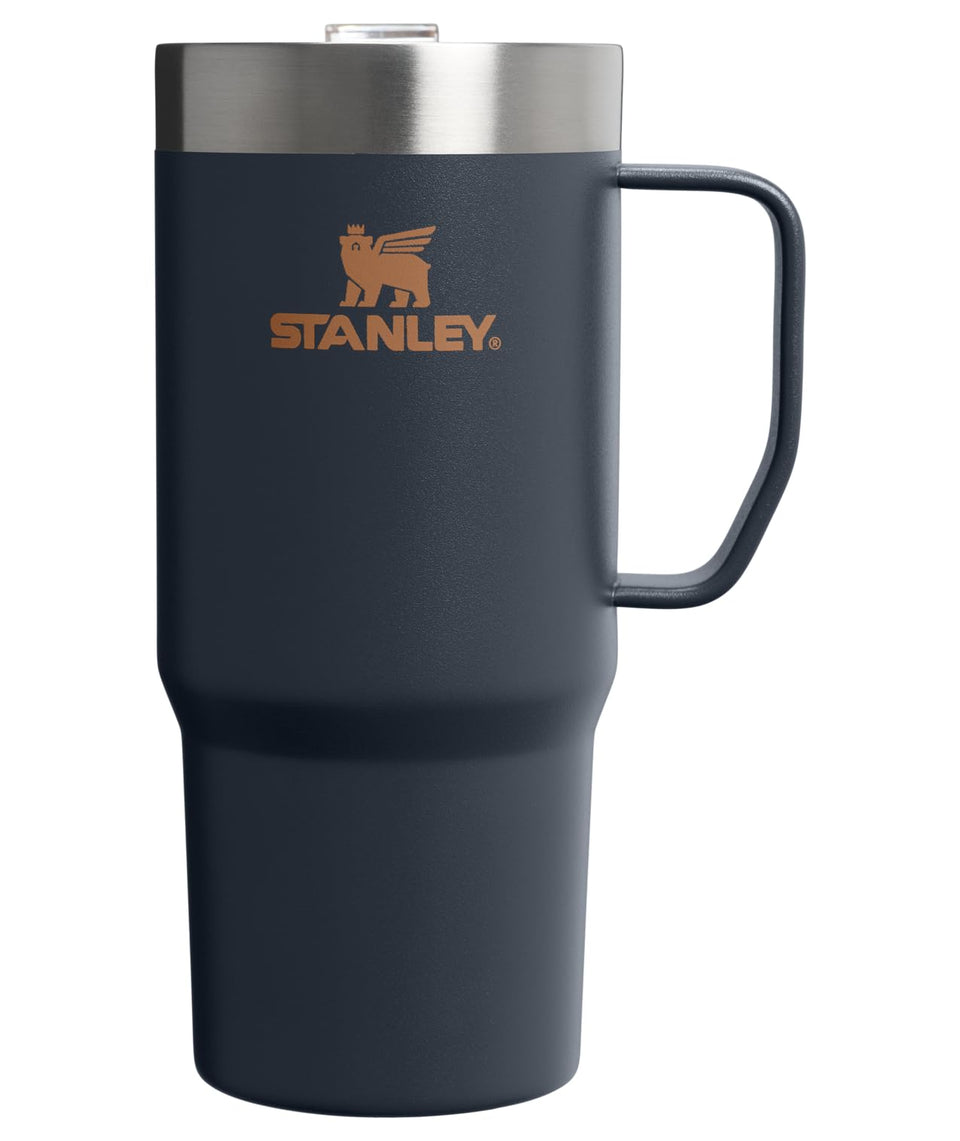 Stanley Everyday Suburban Mug Twilight with drink-through lid supports spill-free on-the-go sipping.