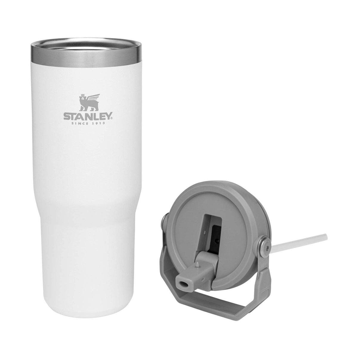 Stanley IceFlow flip straw close demonstrates secure sipping.