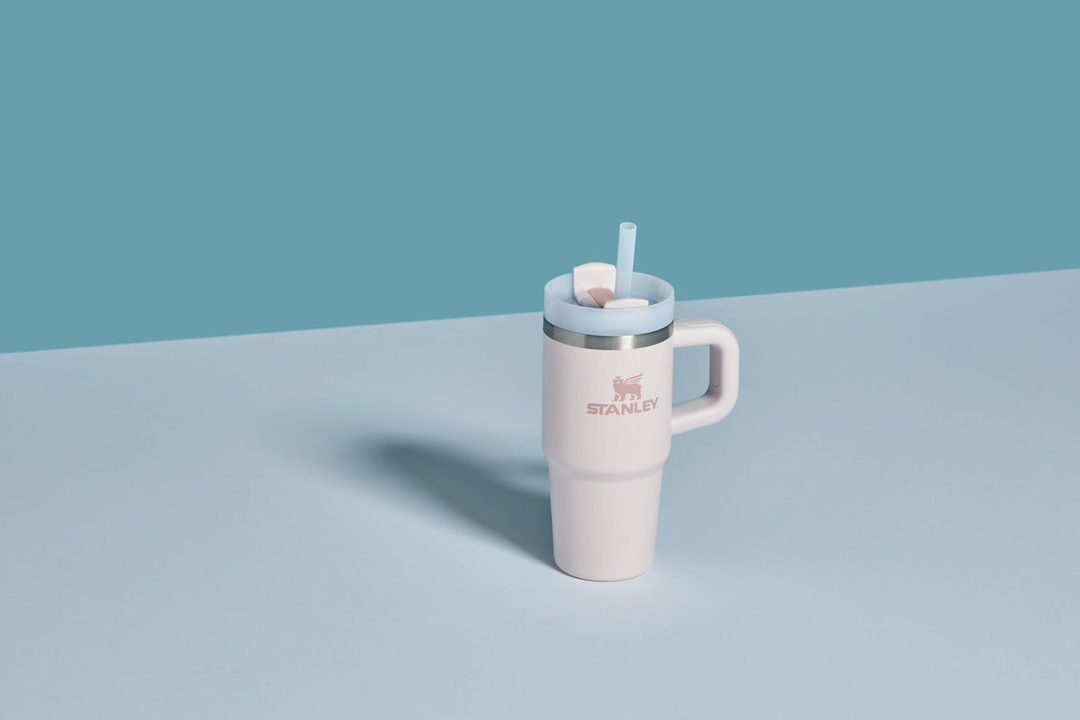 Stanley FlowState lid shows three positions for straw, sip, or full-cover protection