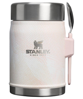 STANLEY legendary classic food jar with spork in Sahara Plume keeps meals hot or cold.