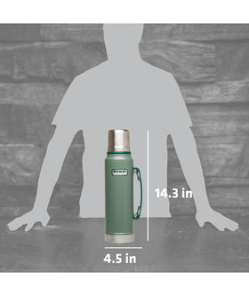 STANLEY Heritage Classic Vacuum Bottle leakproof cup lid prevents spills during travel